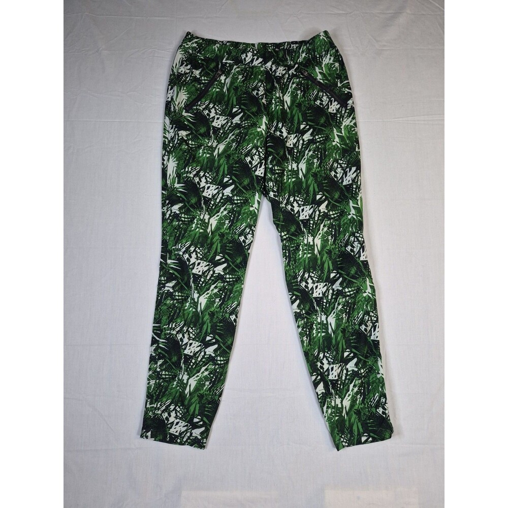 Athleta Aspire Joggers Women's Size 2 Green Palm Print Tropical Casual Pants